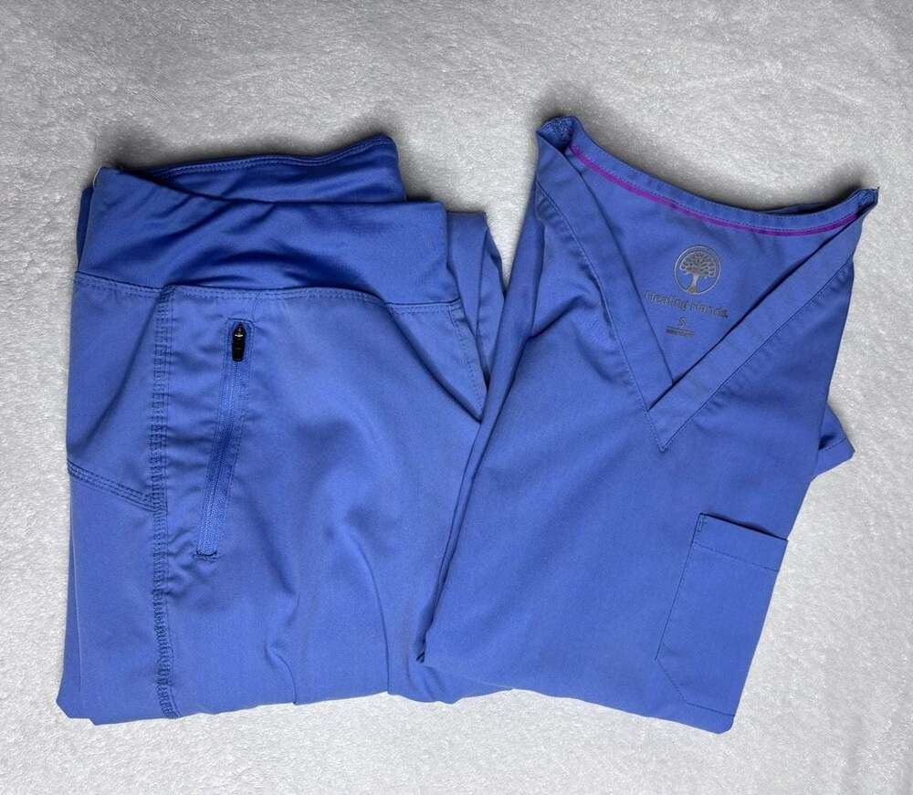 Healing Hands Purple Label Women's V-Neck Scrub Top and Jogger Scrub Pants Set